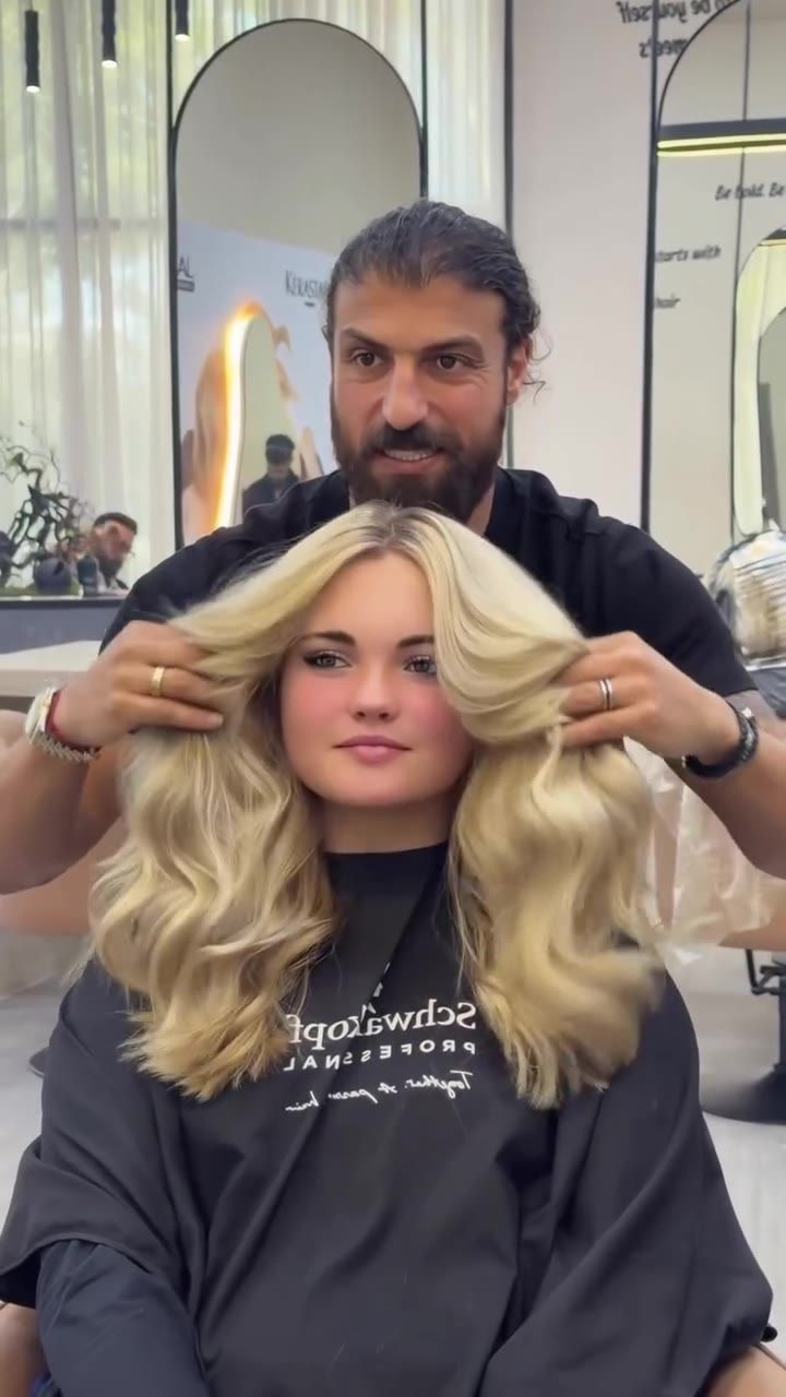 Blonde volume waves styled at Haitham Labban Beauty Salon, Manama